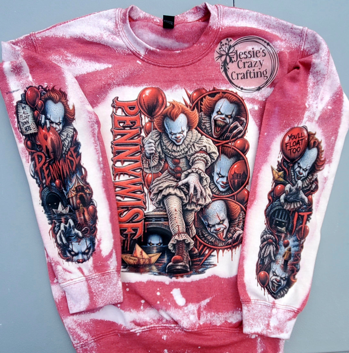 Pennywise Bleached Sweatshirt, IT Horror Shirt, Pennywise Crewneck, Horror Movie Sweatshirt, Scary Clown Shirt, Halloween Sweatshirt
