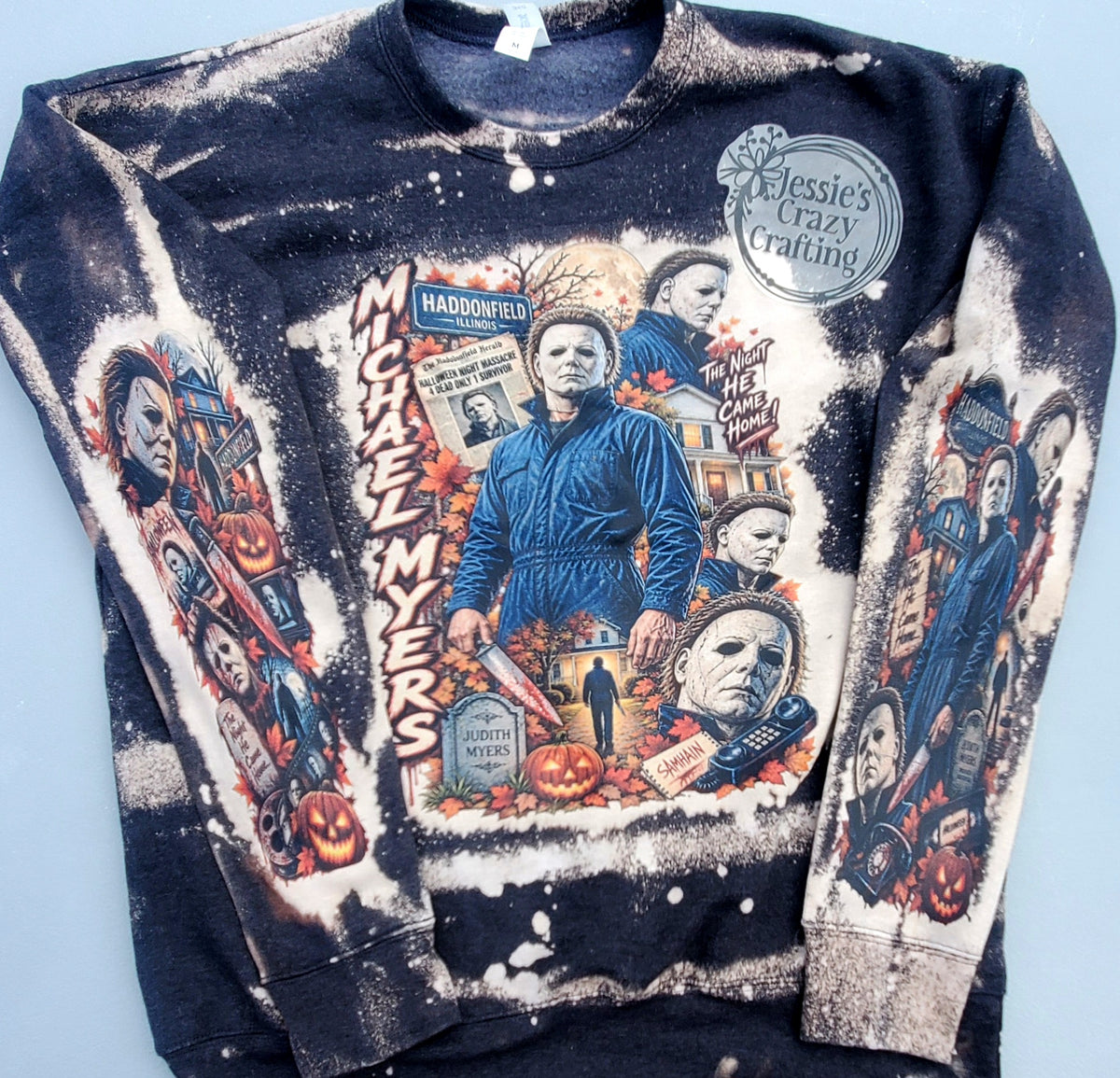 Michael Myers Bleached Sweatshirt, Halloween Horror Shirt, Michael Myers Crewneck, Horror Movie Sweatshirt, Halloween Shirt