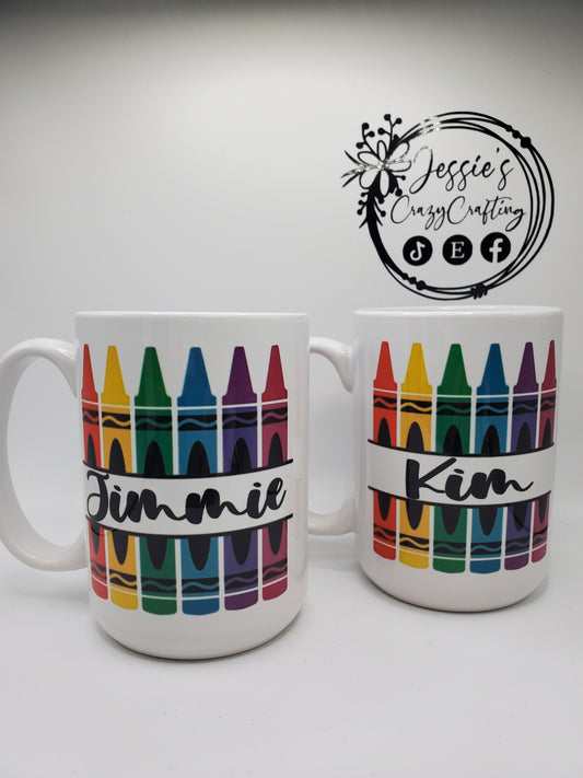 Personalized Teacher Mug / 15 oz Custom Ceramic Coffee Cup / Teacher Appreciation Gift / Custom Name Mug for Teachers