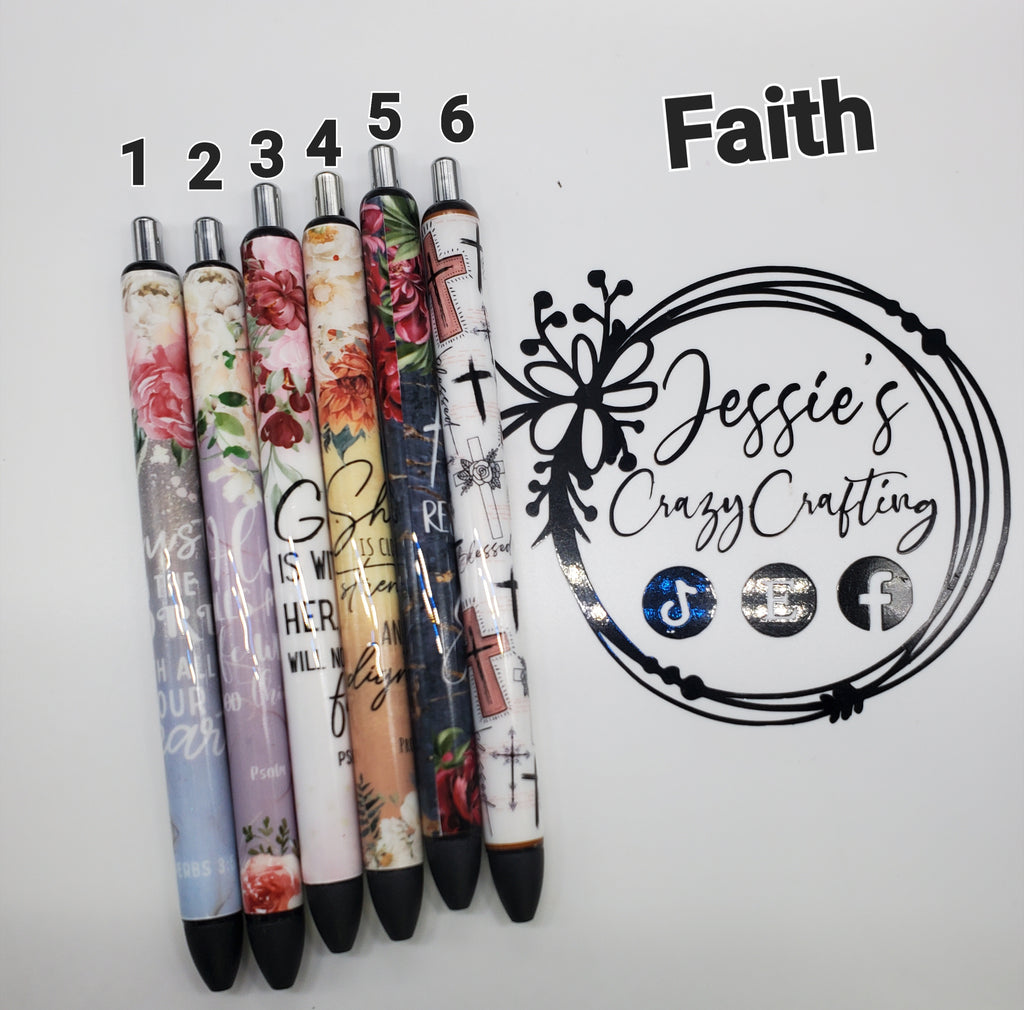Faith-Based Epoxy Pens – Handmade Inspirational Glitter Pens