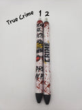 True Crime Inspired Glitter Pens – Handmade Epoxy Pens for Crime Lovers & Gift Ideas